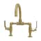 Kingston Brass Whitaker Industrial Style Bridge Bathroom Faucet W/ Pop-Up Drain, Brass KS2177KL - alternate 1